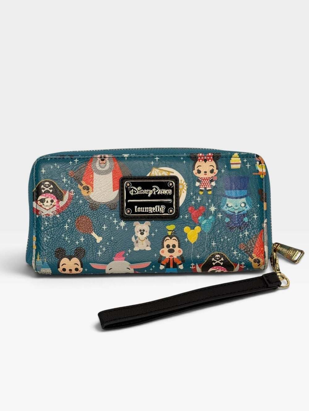 Loungefly Disney Parks Mini Icons And Attractions Zip Around Wallet